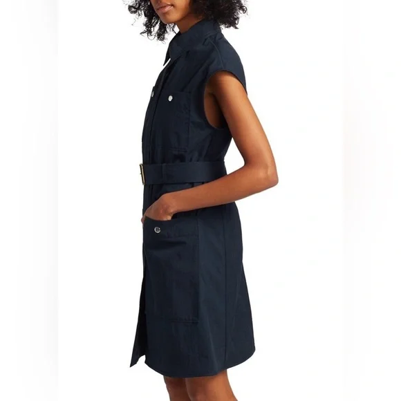 Coach Belted Navy Trench Dress NWT - Picture 6 of 16